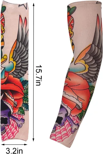 Miniatura 2 de HOVEOX 20 fundas temporales de tatuaje para brazos, mangas de protección solar para brazos, mangas de tatuaje temporales, fundas para tatuajes