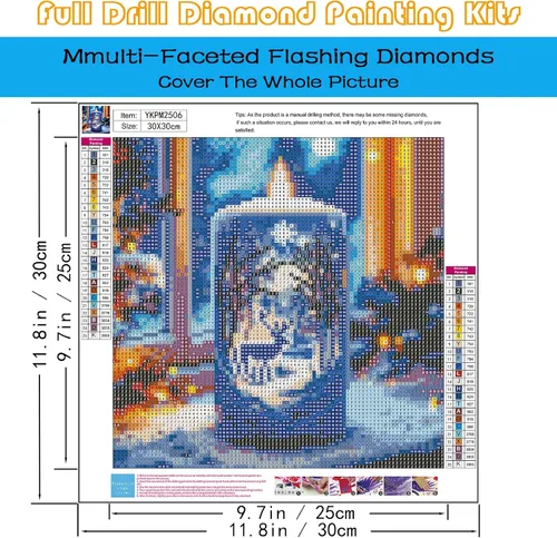 Miniatura 4 de KINPLUB Kits de Pintura de Diamantes de Vela de Invierno de Navidad para Adultos Principiantes, Kits de Arte de Diamantes de Ciervo del Bosque