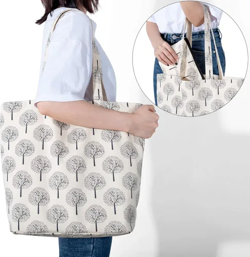 Miniatura 6 de Yarwo Bolsa de Tejer con Pequeña Bolsa con Cremallera, Bolsa de Hilo para Agujas de Tejer, Madejas de Hilo y Suministros de Tejer Para Llevar, Árbol