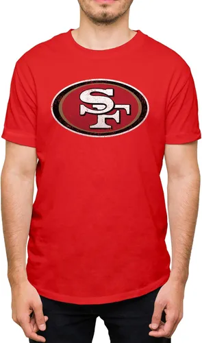 Miniatura 35 de Hybrid Sports NFL - Distressed Team Logo - Officially Licensed Adult Short Sleeve Fan Tee for Men & Women Los Angeles Rams - Azul real