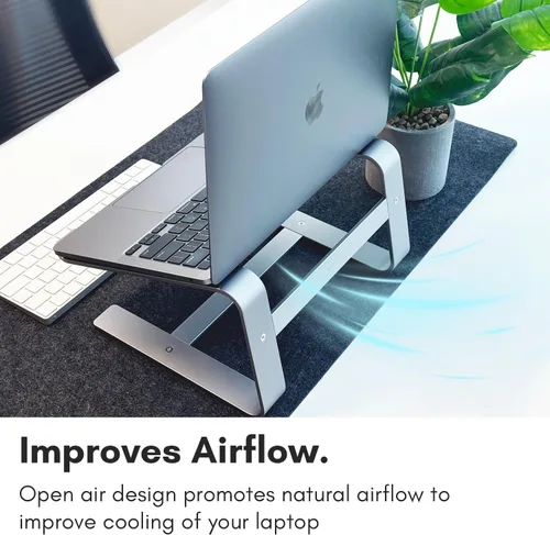 Miniatura 7 de Macally Soporte de aluminio para laptop para escritorio, funciona con todos los MacBook/Pro/Air y portátiles de entre 10 y 17.3 pulgadas, elegante