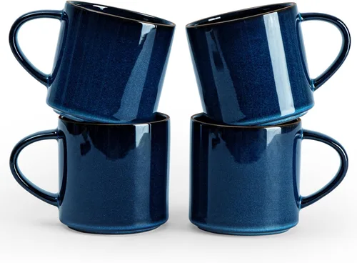 Miniatura 20 de famiware Nebula - Taza de café de 4 piezas, tazas de catering de 14 onzas con asa para café, té, cacao, leche, gris claro Nebulosa gris claro