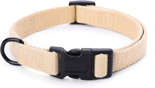 Miniatura 12 de Mile High Life Collares para perros, collares de algodón suave con hebilla de metal pesado, collar clásico para cachorros con puntas de cuero