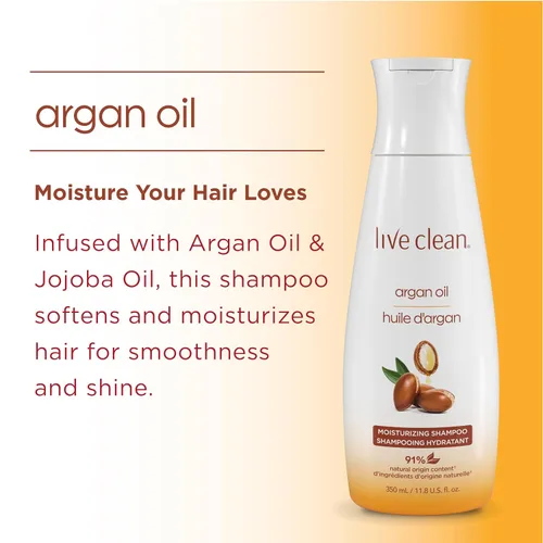 Miniatura 5 de Live Clean Champú, aceite de argán restaurador, 12 onzas