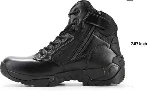 Miniatura 2 de NORTIV 8 Mens Military Tactical Work Boots Side Zip Outdoor Hiking Leather Motorcycle Combat Boots