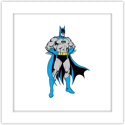 Trends International Gallery Pops DC Comics Batman - Póster de pared de Batman New Look para pared, 12 x 12 pulgadas, versión enmarcada en blanco
