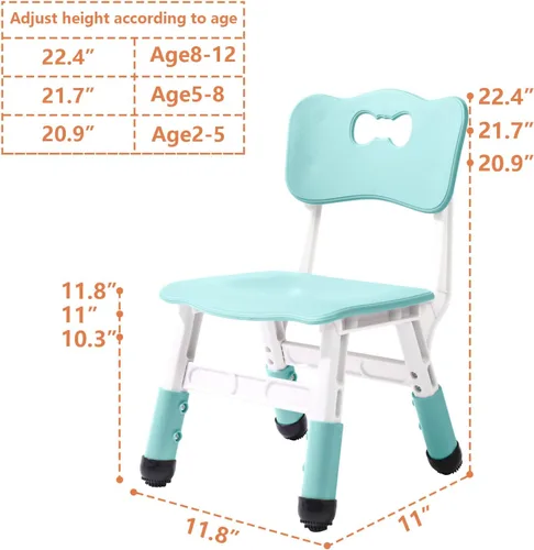 Miniatura 2 de Sillas ajustables para niños de 3 niveles ajustables para interiores adecuadas para niños de 2 a 6 años. Carga máxima de 220 libras, adecuadas