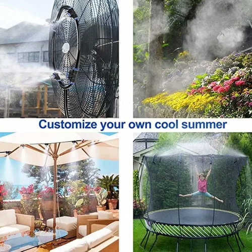 Miniatura 4 de Landgarden Sistema de enfriamiento de nebulización al aire libre,Línea de nebulización,Boquillas de niebla de latón para invernadero de jardín