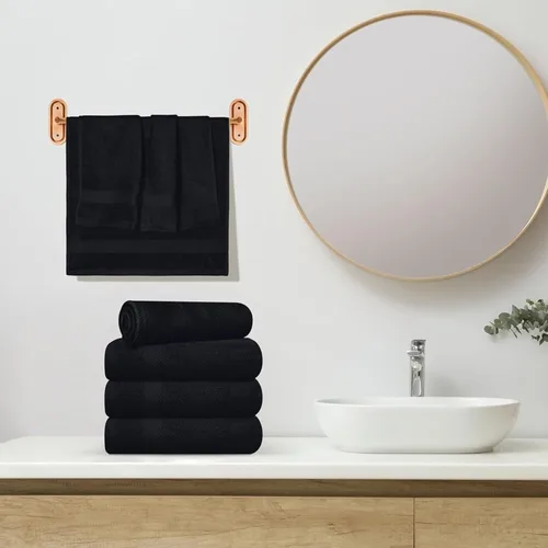 Miniatura 5 de Paquete de 24 toallas de mano de alta calidad, 100% algodón, suaves y altamente absorbentes, 16 x 27 pulgadas, toallas negras a granel para baño
