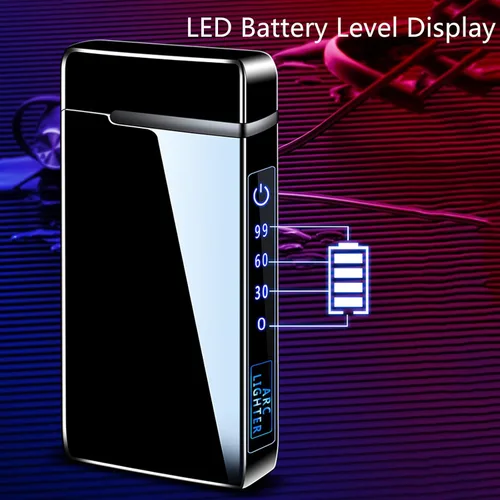 Miniatura 5 de Arc - Encendedor eléctrico y recargable de chorro de butano 2 en 1, recargable por USB con iluminación LED a prueba de viento para fuego, barbacoas