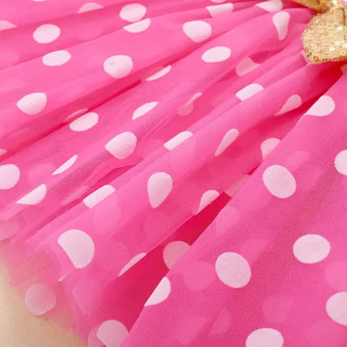Miniatura 5 de IBTOM CASTLE - Vestido de princesa con falda tipo tutú para niñas que cumplan 1 o 2 años, incluye moñito con lentejuelas