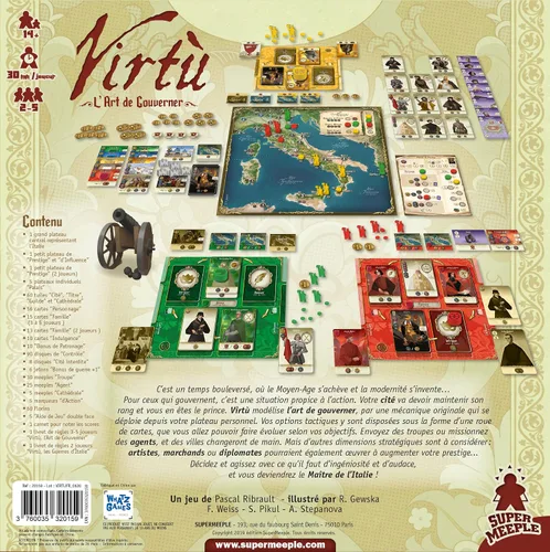Miniatura 9 de Virtù - Juego de mesa con temática renacentista italiana, juego de estrategia profunda para adultos y adolescentes a partir de 14 años, 2 a 5