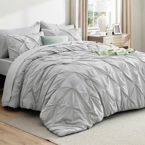 Miniatura 77 de Bedsure - Juego de edredón tamaño matrimonial verde azulado - Juego de ropa de cama tamaño matrimonial en una bolsa de 7 piezas, juego de cama 14