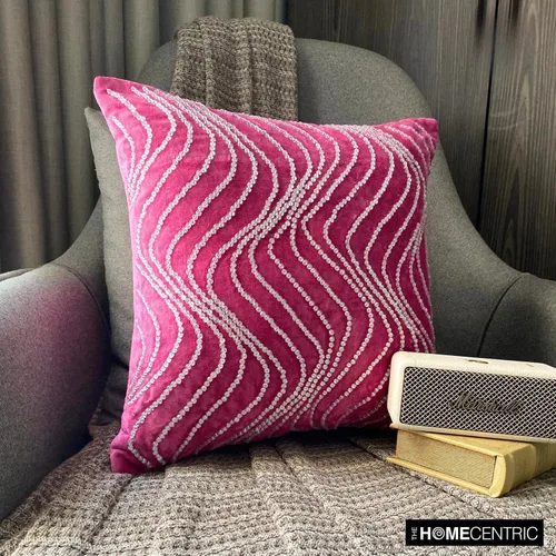 Miniatura 5 de The HomeCentric Juego de 2 fundas de almohada de 20 x 20 pulgadas (19.7 x 19.7 in), color rosa fucsia, funda de almohada cuadrada de terciopelo 13.