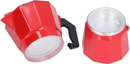 Miniatura 6 de Cafetera para estufa, 5.1 fl oz, 3 tazas de aluminio estilo italiano clásico, válvula de alivio de seguridad integrada con mango ergonómico