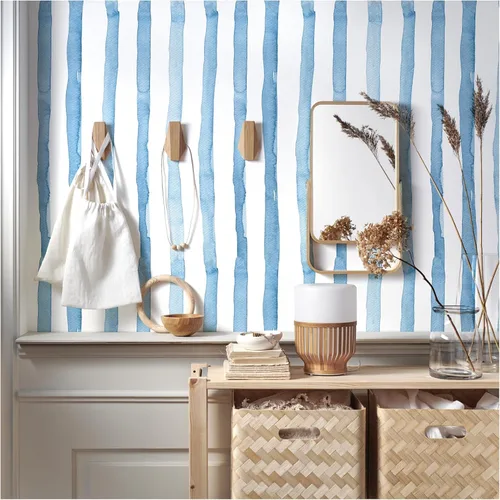 Miniatura 8 de Papel Tapiz Autoadhesivo de Rayas Azul Marino Despegar y Pegar Lavable Papel de Contacto Autoadhesivo para Dormitorio Envoltura de Vinilo Decoración