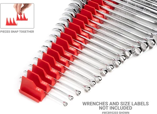 Miniatura 2 de TEKTON Juego de organizador de llaves modulares de 20 herramientas (rojo) OTM92220 Fabricado en Estados Unidos