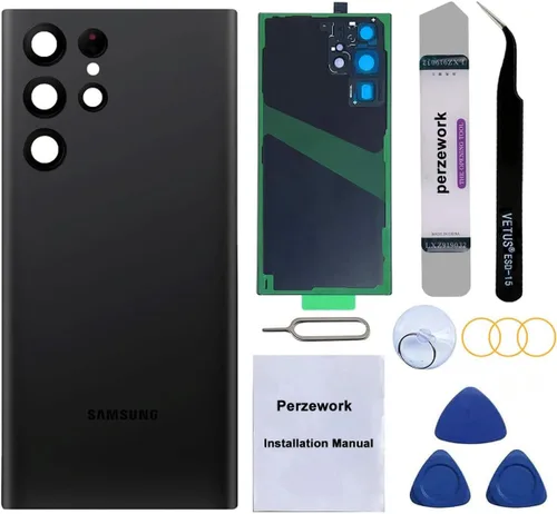 Reemplazo de cristal trasero trasero para Samsung Galaxy S22 Ultra 6.8 pulgadas 5G con kit de herramientas de reparación y adhesivo preinstalado