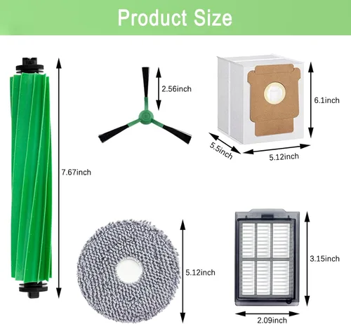 Miniatura 6 de Kit de piezas de repuesto para aspiradora iRobot Roomba Plus 505 Combo 405 Combo, 2 cepillos rodillos, 6 almohadillas de fregado, 6 filtros, 8