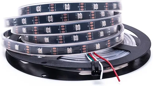 Miniatura 10 de WS2812B Tira de luz LED direccionable individual 100Pixels/m SMD 5050 RGB Pixel Strip DC5V (3.2FT 100LEDS no impermeable, PCB blanco)