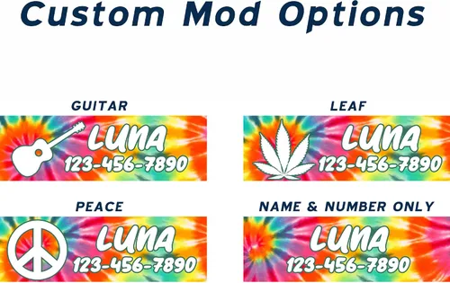 Miniatura 3 de Tie Dye Dog Collar Personalized (X-Small 5/8")