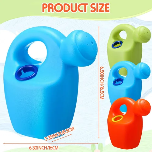 Miniatura 2 de Lunmon 6 regaderas de plástico para niños, mini regaderas a granel para niños pequeños, flores, jardín, arena, playa, juguete, herramientas