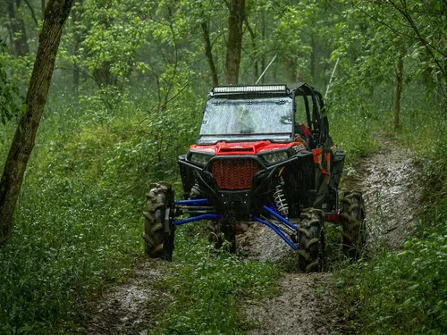 Miniatura 4 de SuperATV Brazos delanteros A inferiores de alta holgura resistentes para Polaris RZR XP Turbo/XP 4 Turbo 2016-2021, color negro, incluye rótulas