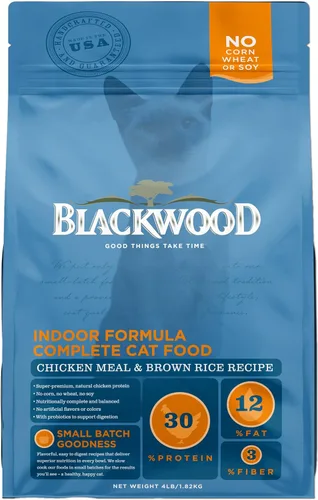 Blackwood Comida para gatos para mascotas fabricada en Estados Unidos [comida seca súper premium para gatos adultos, interiores y mayores], receta