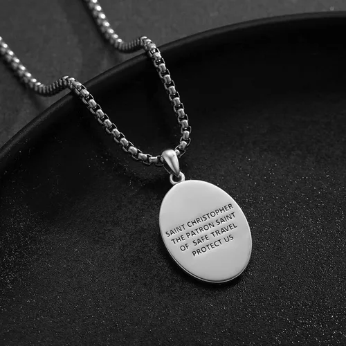 Miniatura 3 de Collar de plata de ley 925 con medalla de San Patrón, colgante de protección católica, amuleto, joyería religiosa para hombres y mujeres