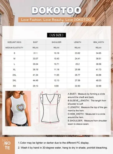 Miniatura 4 de Dokotoo - Camiseta ajustada sin mangas para mujer, tirantes anchos, escote bajo, con ribetes, deportiva, para entrenamiento
