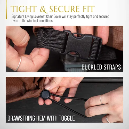 Miniatura 4 de Funda para muebles de patio, funda impermeable para sofá y sofá biplaza, poliéster resistente con revestimiento UV, fundas para muebles de exterior