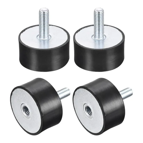 Miniatura 9 de uxcell Amortiguador de choque D20mmxH15m m del aislador de la vibración del macho/femenino de los soportes 4pcs M6 de goma