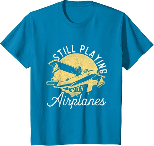 Miniatura 50 de Still Playing With Airplanes - Camiseta de control remoto RC Avión Piloto, Negro