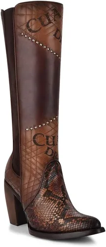 Miniatura 2 de Cuadra Bota para mujer en piel auténtica Pitón y piel bovina, 3F66PH