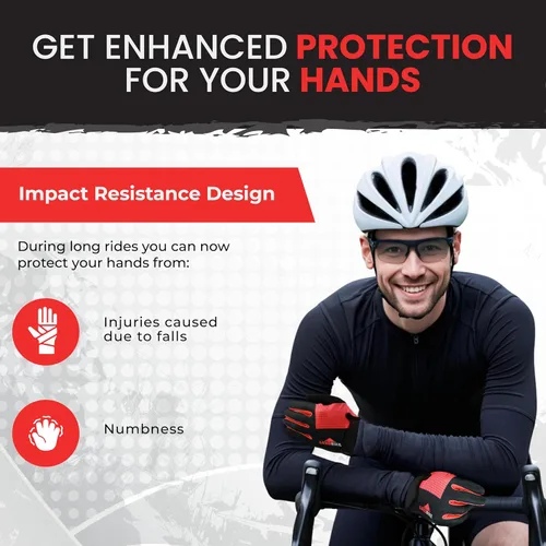 Miniatura 2 de Guantes de bicicleta para hombres y mujeres con almohadilla antideslizante que absorbe los golpes, guantes de ciclismo ligeros para dedos completos