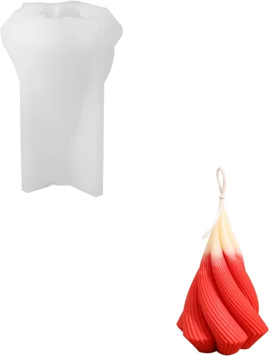Boowan Nicole Moldes de silicona de vela espiral del árbol de Navidad para la fabricación de velas suministros para la decoración del hogar (LZ0611)