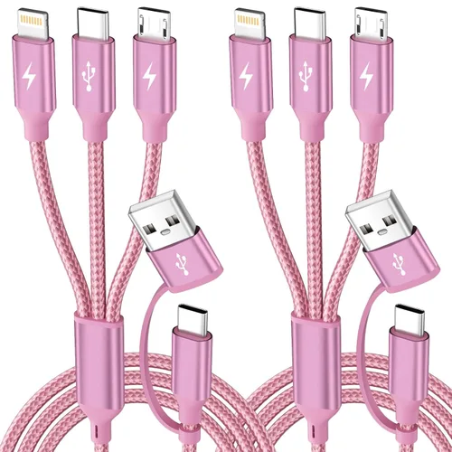 Miniatura 12 de Cable de carga múltiple, cable de carga 3 en 1 para múltiples dispositivos, cable USB universal con tipo C/IP/micro USB para iPhone