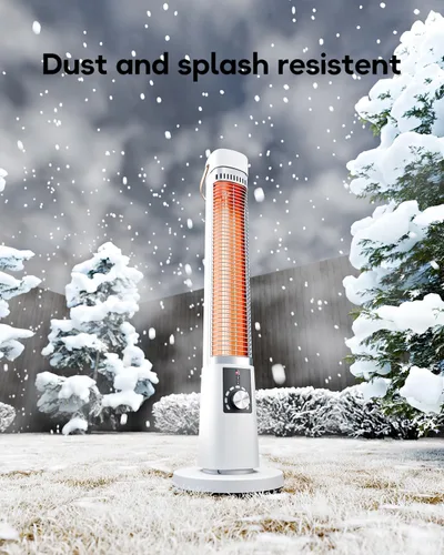Miniatura 5 de Calentador de patio para uso en exteriores, calentador eléctrico infrarrojo para exteriores, calefacción instantánea de 1500 W, oscilación de 60