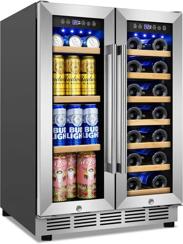 Miniatura 24 de FoMup - Refrigerador bajo encimera de acero inoxidable con 3 cajones, refrigerador de bebidas para exterior con ruedas, diseño impermeable y control