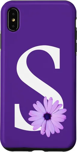 Miniatura 7 de Funda para iPhone 15 Purple Daisy Flower Monogram Letter S para mujer