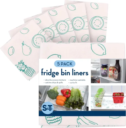 S&T INC. Revestimientos para refrigeradores, revestimientos para estantes de armarios de cocina y contenedores de almacenamiento, revestimientos no