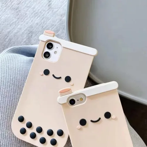 Miniatura 5 de Yatchen Fundas Kawaii para iPhone 13 Pro Max, funda protectora a prueba de golpes para iPhone 13 Pro Max con diseño de dibujos animados Boba té