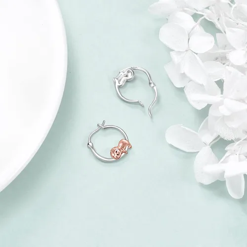 Miniatura 3 de VONALA Bonitos aretes de aro de plata de ley 925, regalos de cumpleaños para mujeres y niñas