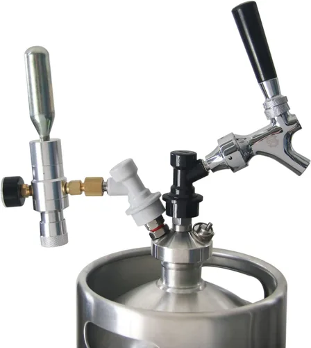 Miniatura 7 de Grifo de barril de CO2, cargador de barril de cerveza con bloqueo de bola, desconexión de líquido, mini regulador de CO2 con bloqueo de bola