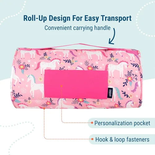 Miniatura 4 de Wildkin Alfombrilla para Siesta Infantil Original – Cómoda Alfombrilla para Dormir con Almohada, Ideal para Escuela y Viajes Unicornios mágicos