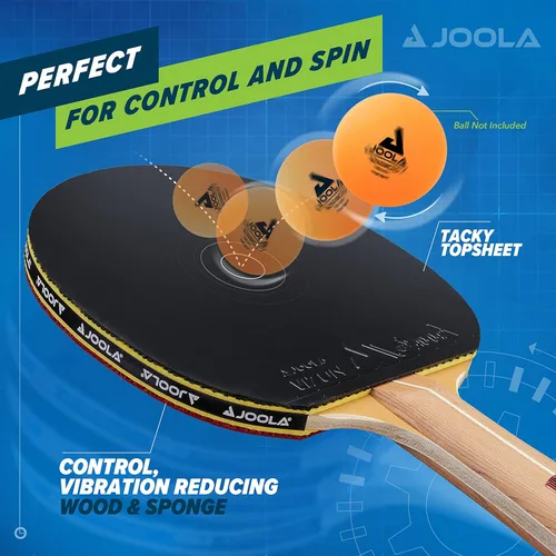 Miniatura 4 de JOOLA Omega Control - Paleta de ping pong de rendimiento en torneos - Raqueta de tenis de mesa para entrenamiento avanzado con mango expandido