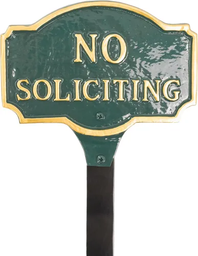 Miniatura 11 de Placa estándar Montague No Soliciting de 10" x 15" - Blanco/Negro