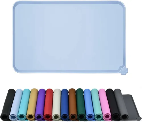 Miniatura 24 de Reopet Tapete de silicona para cuenco de perro y gato, antiadherente, para alimentos, impermeable, varios colores, tamaños y propósitos Gris