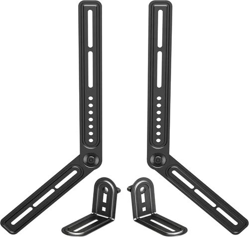 Miniatura 10 de Soporte de montaje universal para barra de sonido para encima/debajo del televisor, se adapta a televisores de 23-65 pulgadas, hasta 22 libras por