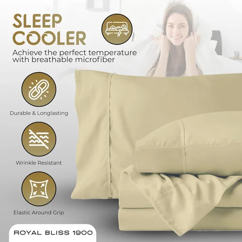 Miniatura 3 de Top Split Flex Head - Juego de Sábanas Tamaño King - Sábanas de Cama de Calidad Egipcia Ultra-Suaves Doble Cepillado Bolsillos Profundos